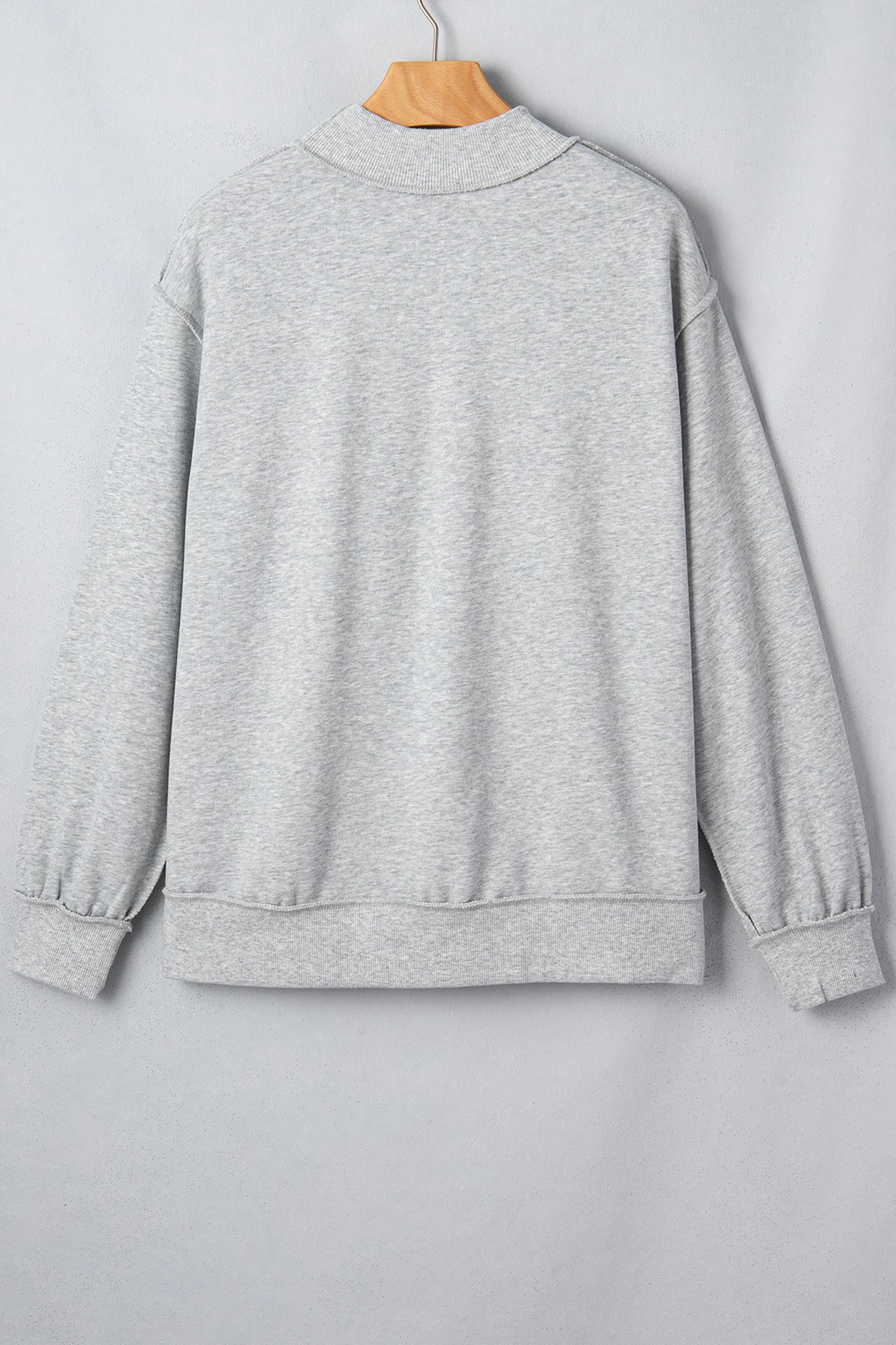 STATE Embroidered Exposed Seam Mock Neck Sweatshirt