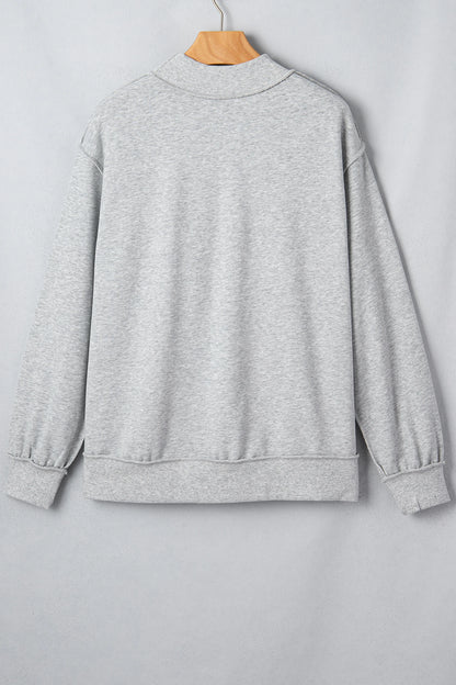 STATE Embroidered Exposed Seam Mock Neck Sweatshirt