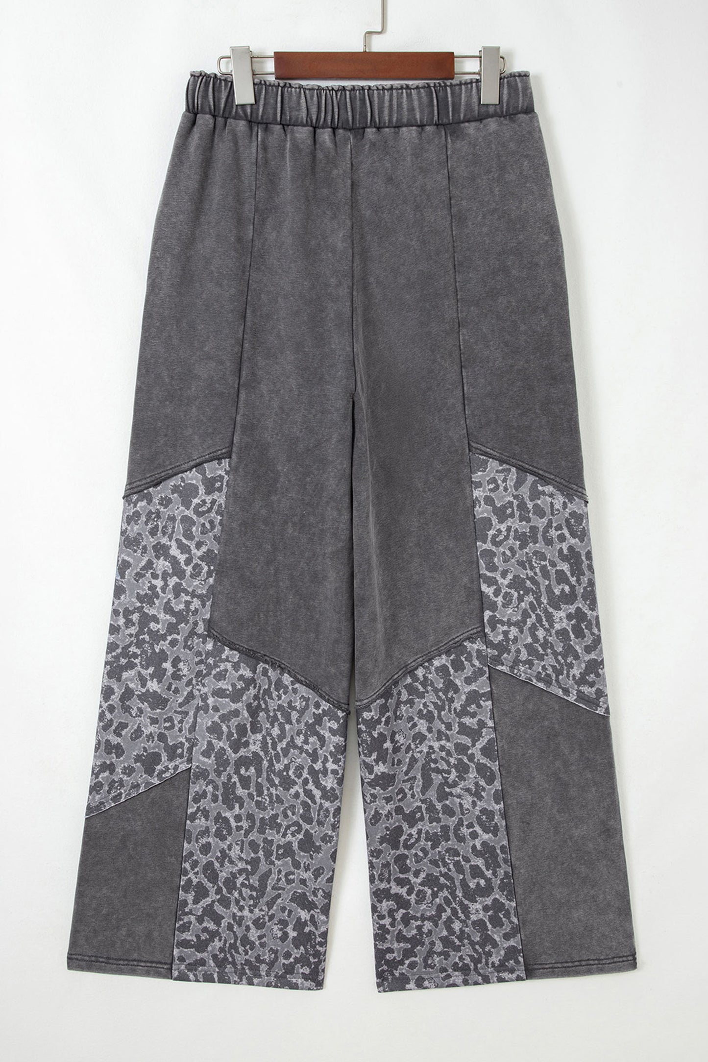 Leopard Patchwork Mineral Wash High Waist Pants