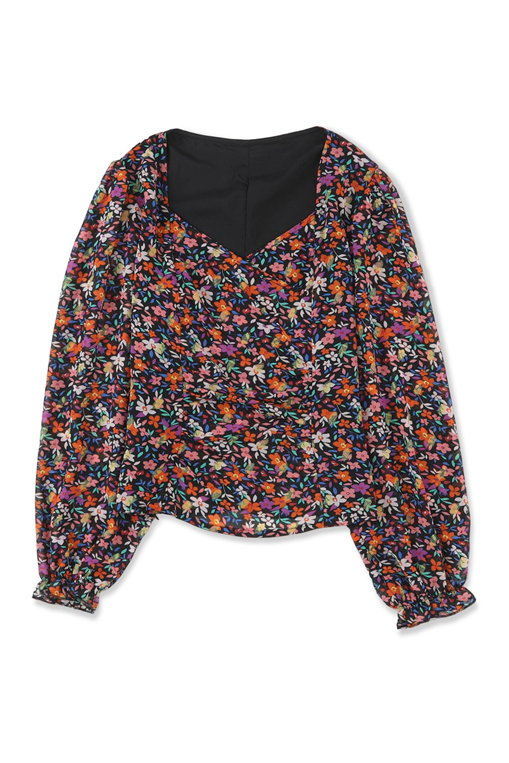 Floral Bubble Sleeve Blouse