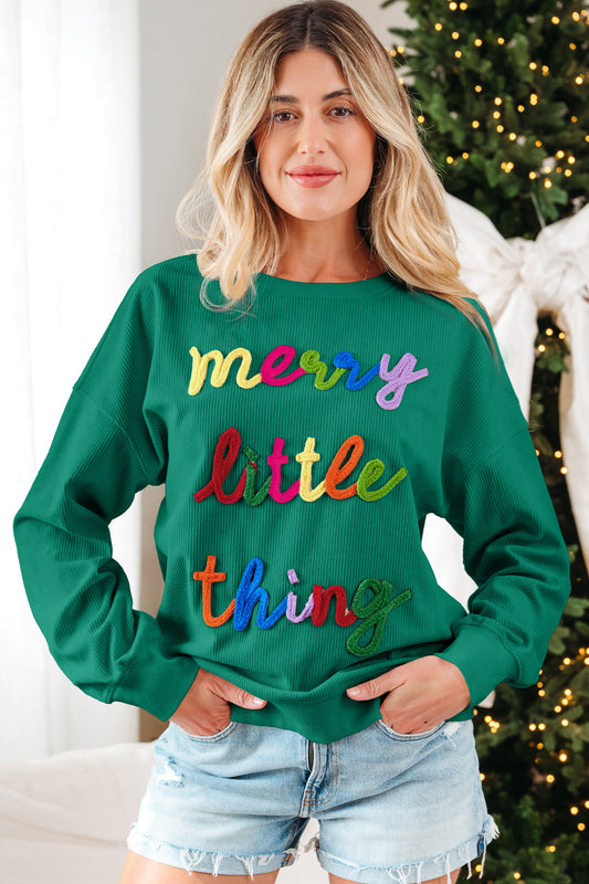 Merry Little Thing Textured Long Sleeve Sweatshirt