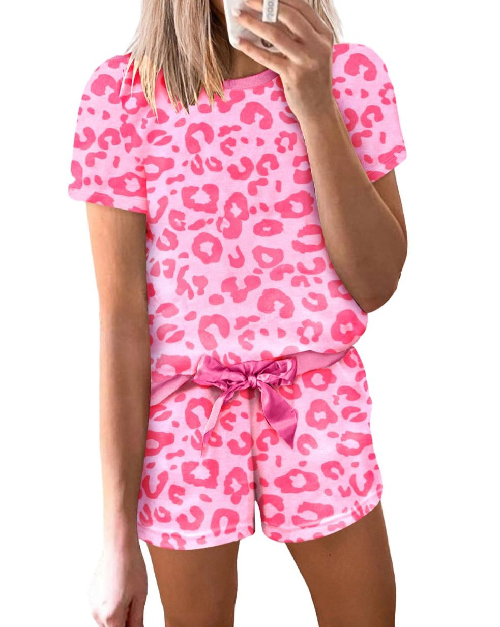 Leopard Tee and Shorts Set