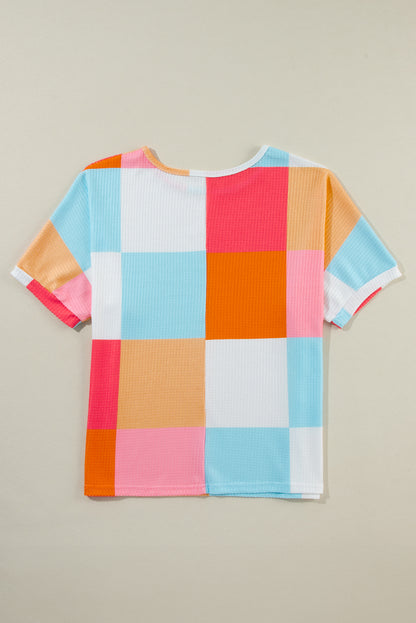 Colorblock Waffle Knit T-Shirt