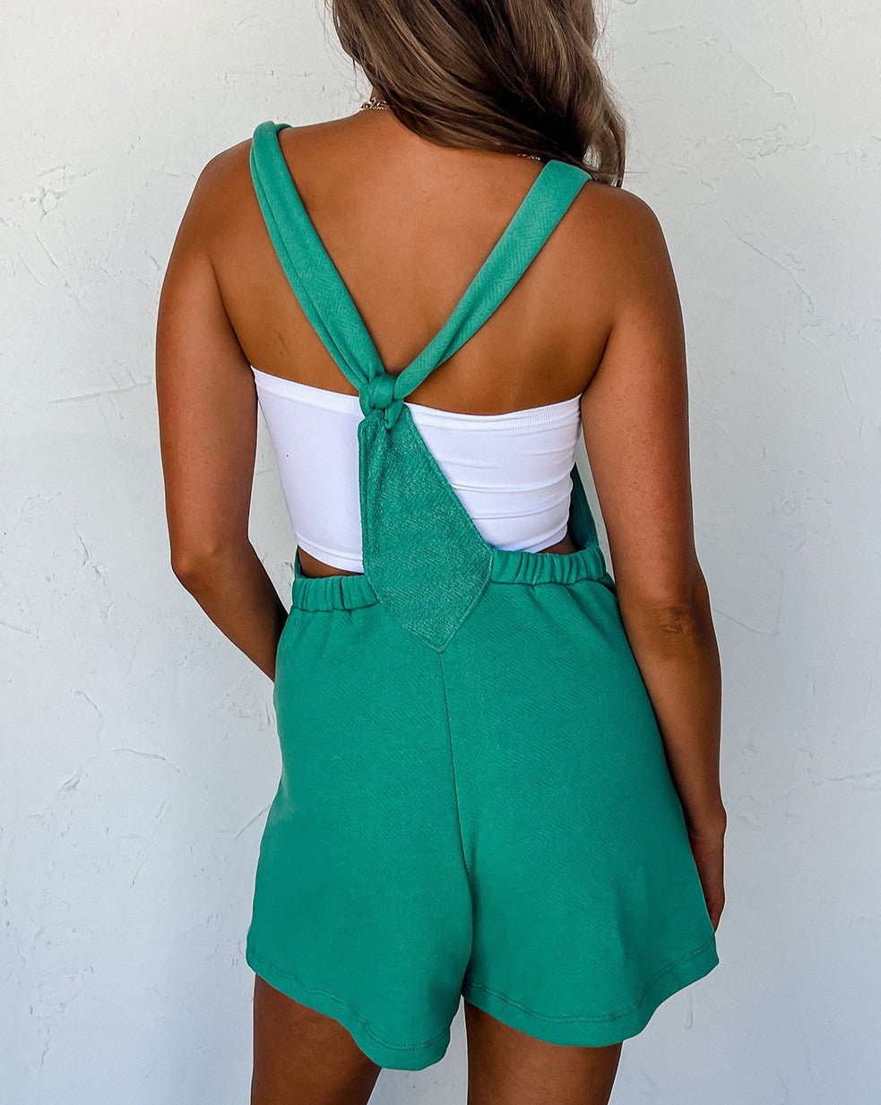 French Terry Knotted Straps Romper