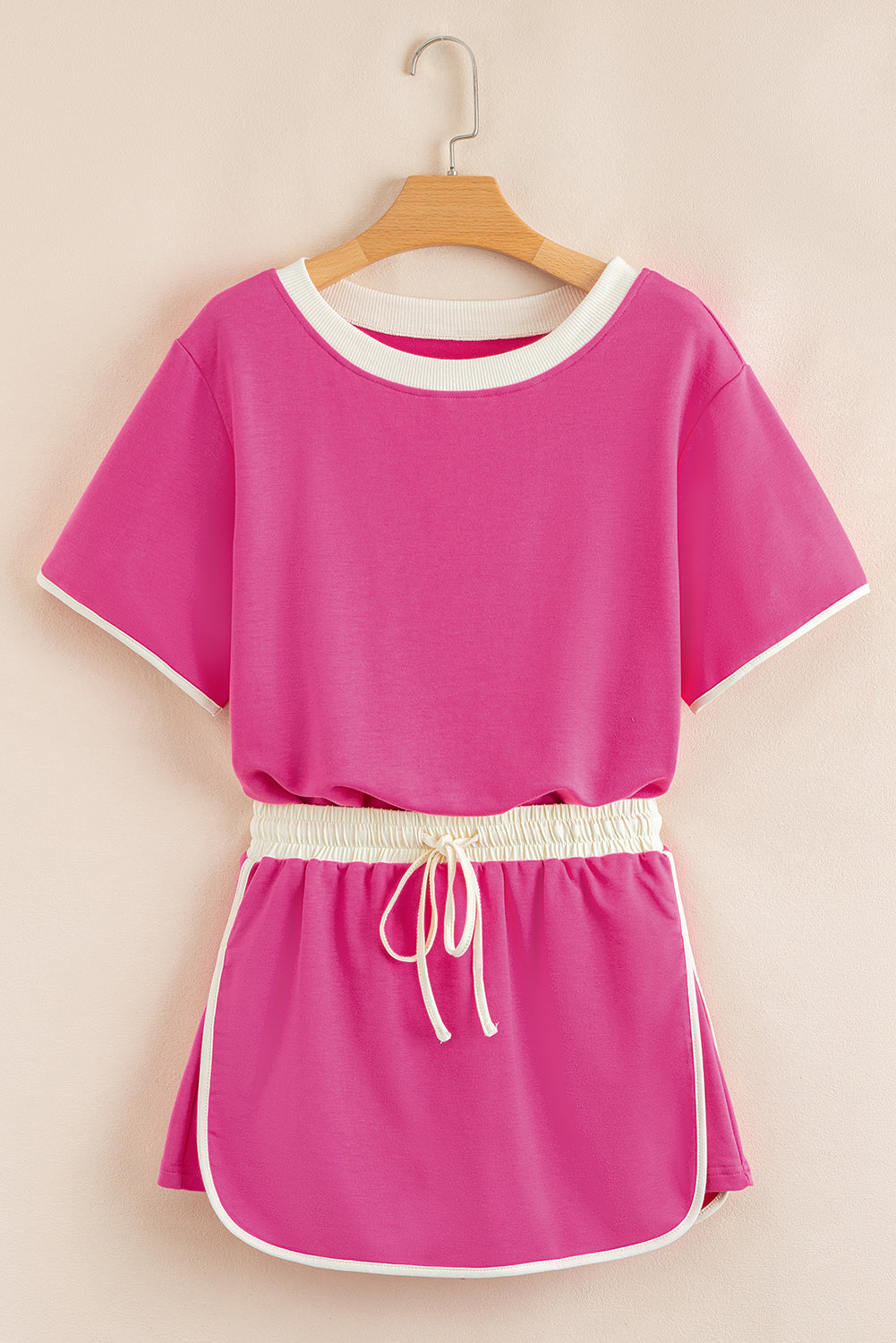 Colorblock Short Sleeve T-Shirt and Skort Set