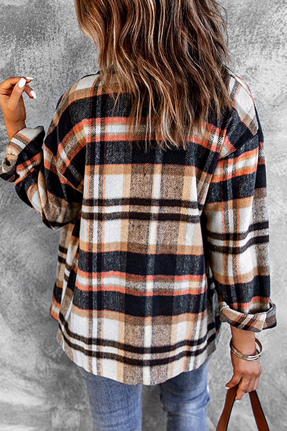 Plaid Button Front Pocketed Shacket