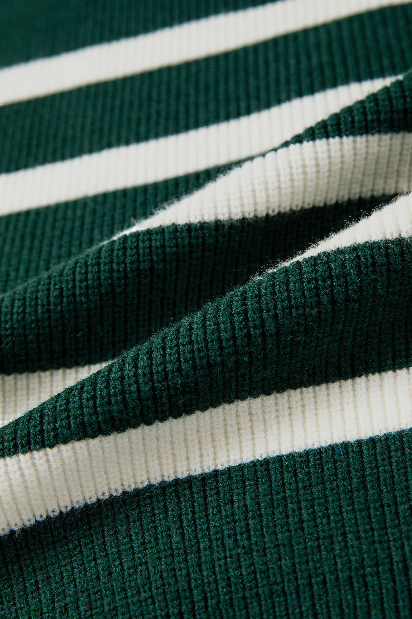 Stripe Ribbed Half-Zip Collar Sleeveless Sweater