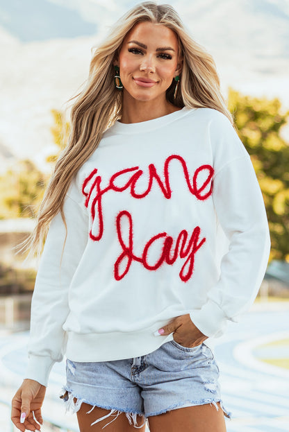 GAME DAY Tinsel Drop Shoulder Sweatshirt