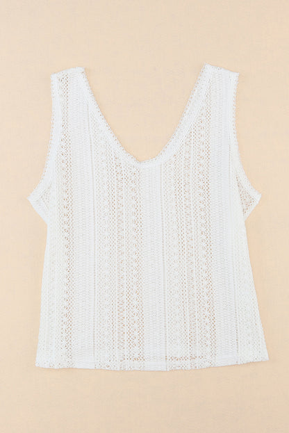 Patterned Crochet Lace Tank