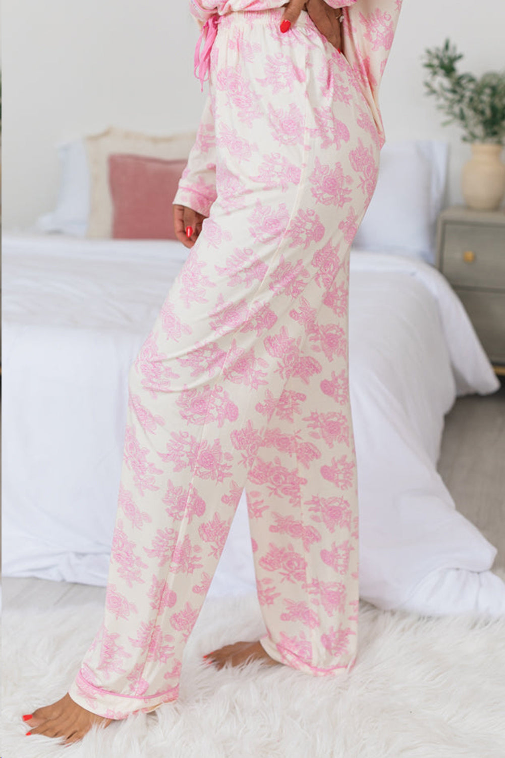 Floral Top and Pants Pajama Set