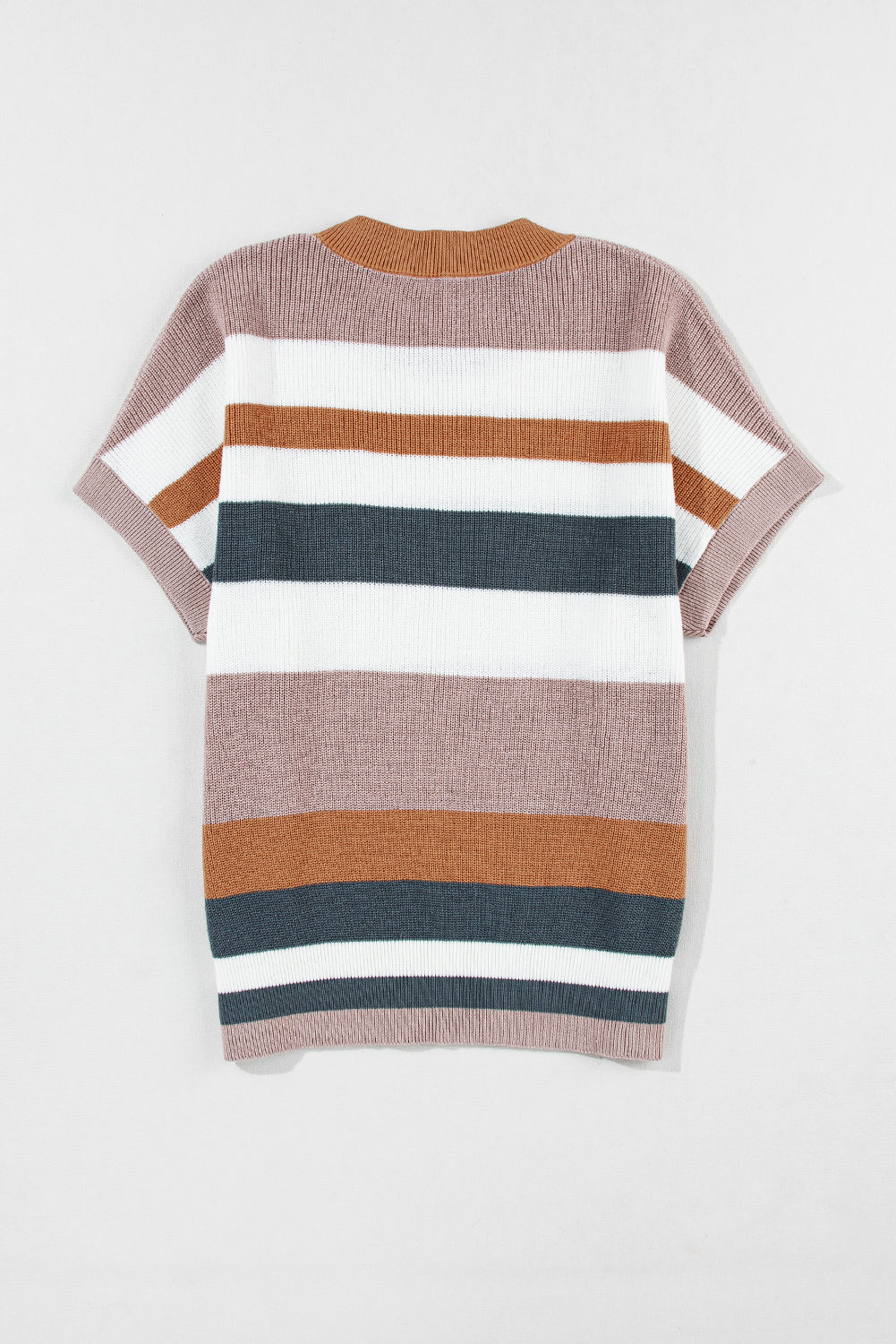 Stripe Knit Crewneck T-Shirt Sweater