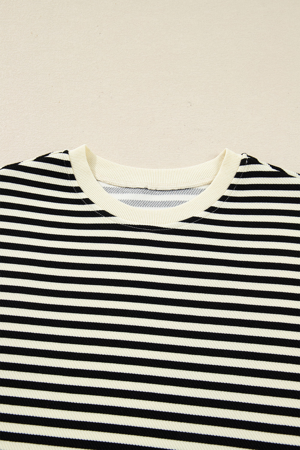 Stripe Textured Pullover Top and Mini Skirt Set