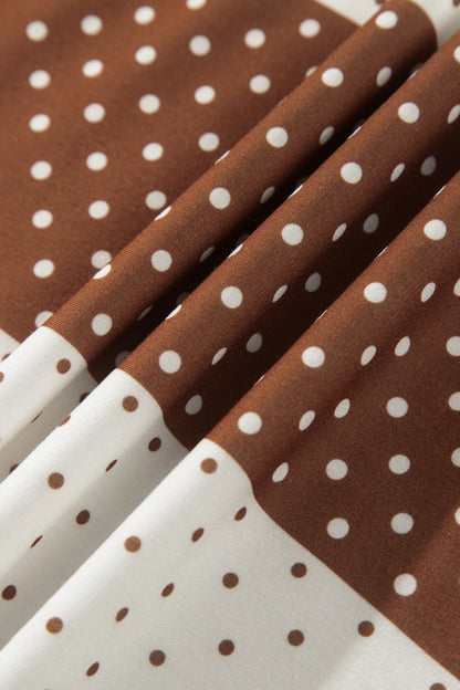 Polka Dot Colorblock Long Sleeve Top