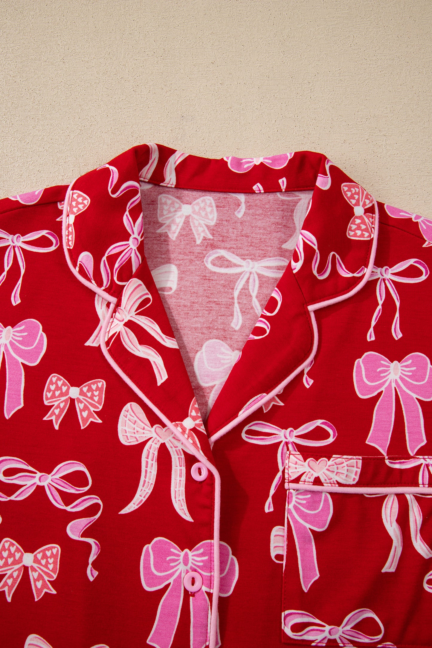 Bow Tie Shirt and Pants Pajama Set