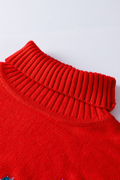 Christmas Holly Jolly Tinsel Turtleneck Sweater