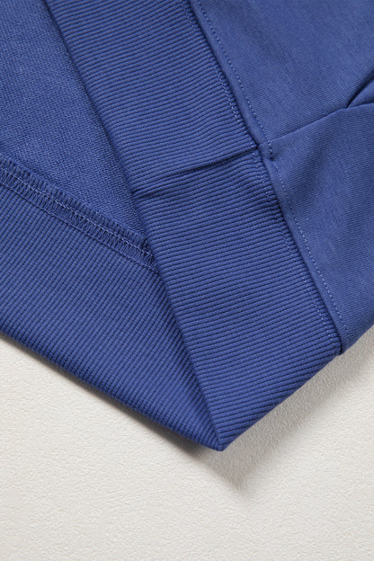 Solid Mock Neck Cap Sleeve Oversized Top