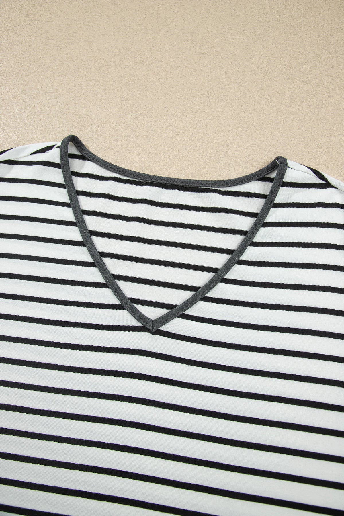 Stripe Ruffle Patchwork V-Neck Top & Pants Set