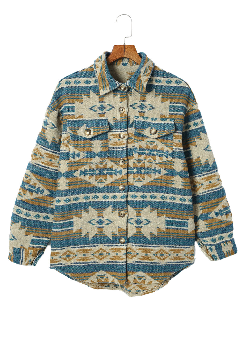 Western Aztec Button Front Shacket