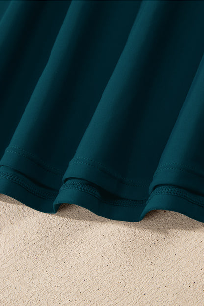 Contrast Trim Ruffle High Waist Swim Dress