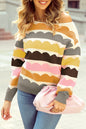 Stripe Balloon Sleeve Sweater