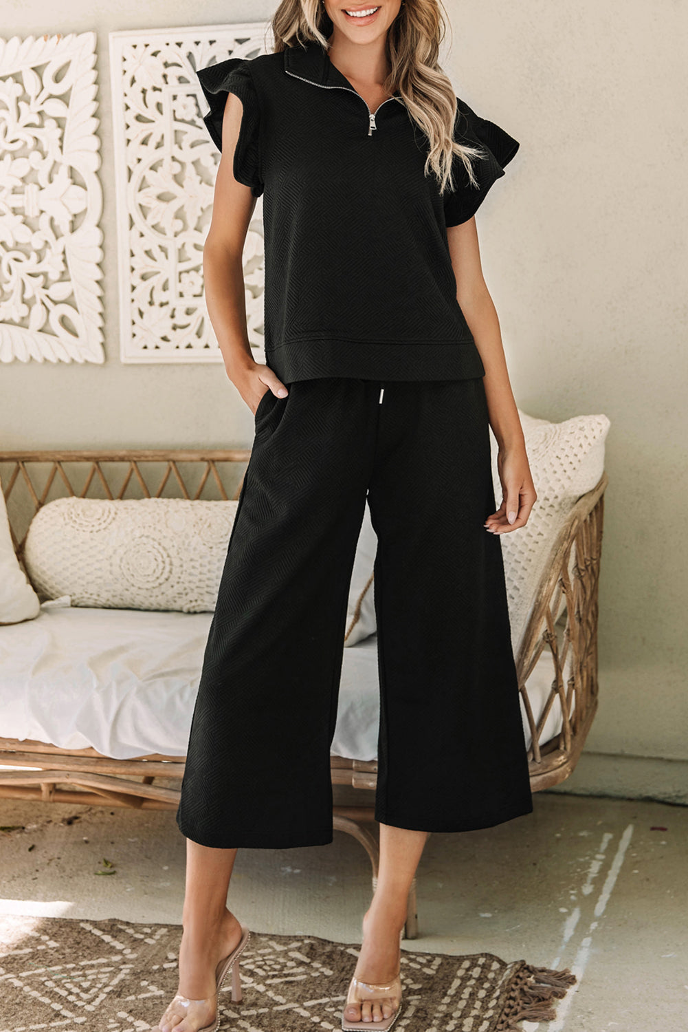 Flutter Sleeve Top and Pants Set