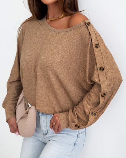 Buttoned Dolman Sleeve Top