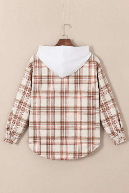 Plaid Sherpa Lined Hooded Jacket