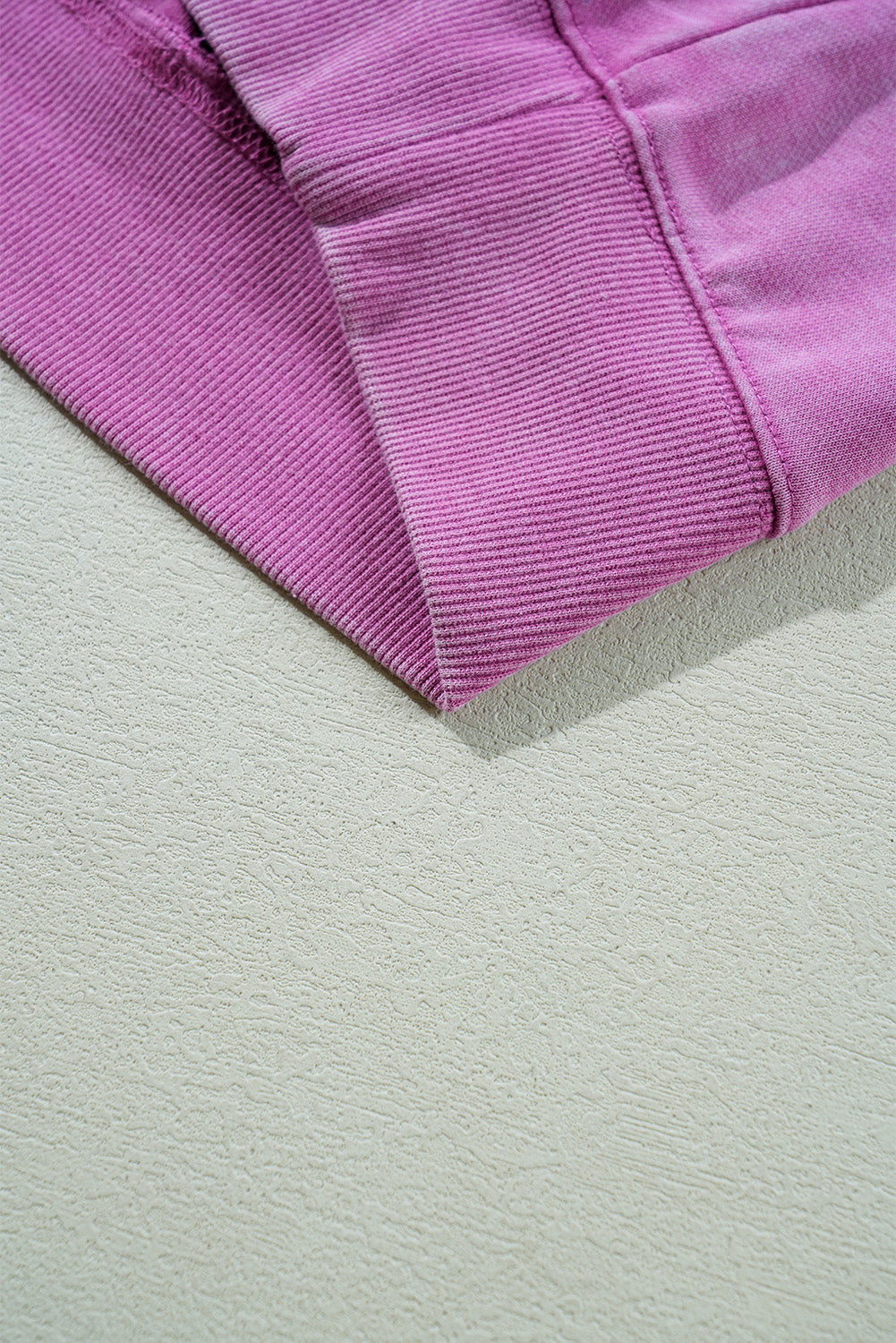 Solid Notched Neck Drop Shoulder Sweatshirt