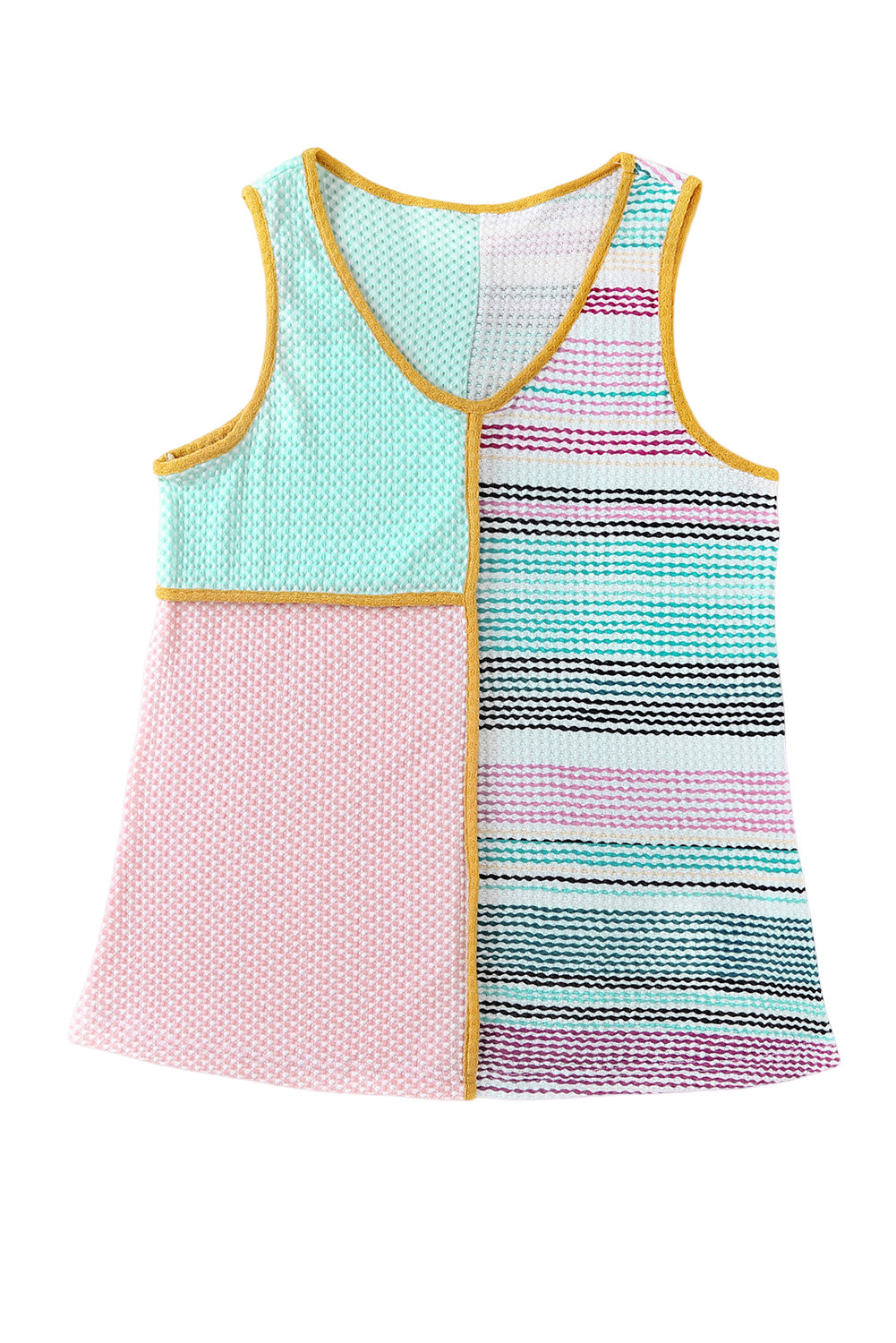 Stripe Colorblock V-Neck Tank Top