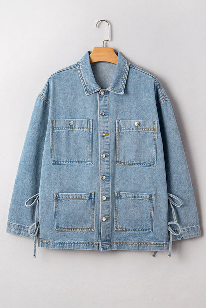 Denim Patch Pocket Side-Tie Jacket