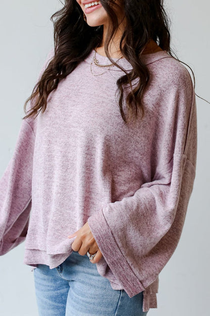 Reverse Seam Wide Long Sleeve T-Shirt