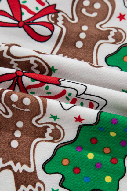 Christmas V-Neck Pullover and Drawstring Pants Lounge Set