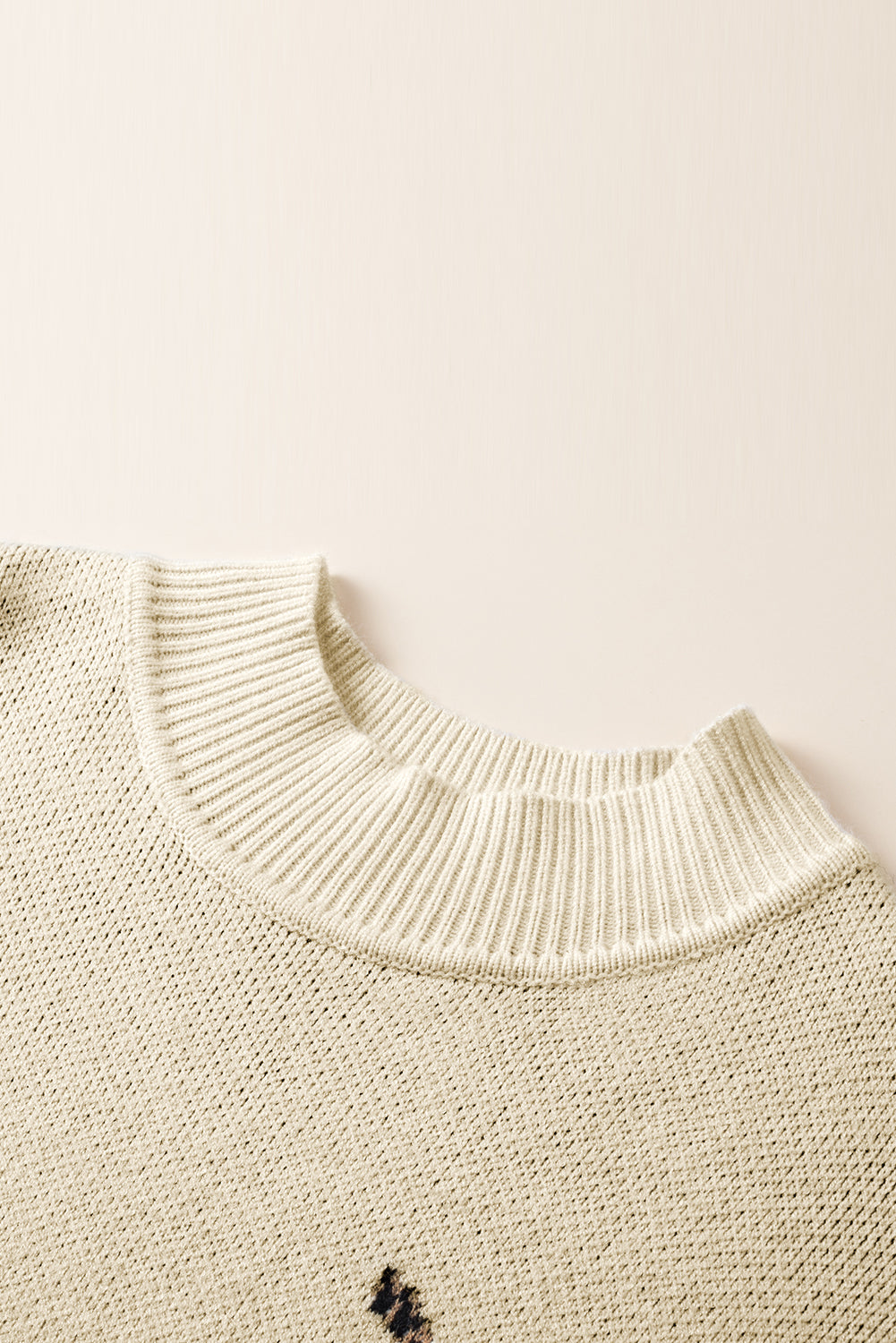 Cheetah Mock Neck Split Hem Sweater