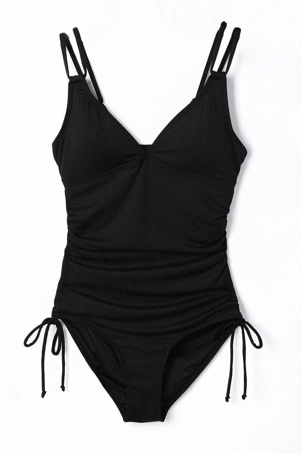 Ribbed Ruched One-Piece Swimsuit