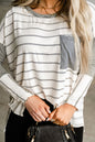 Stripe Patchwork Long Sleeve Top