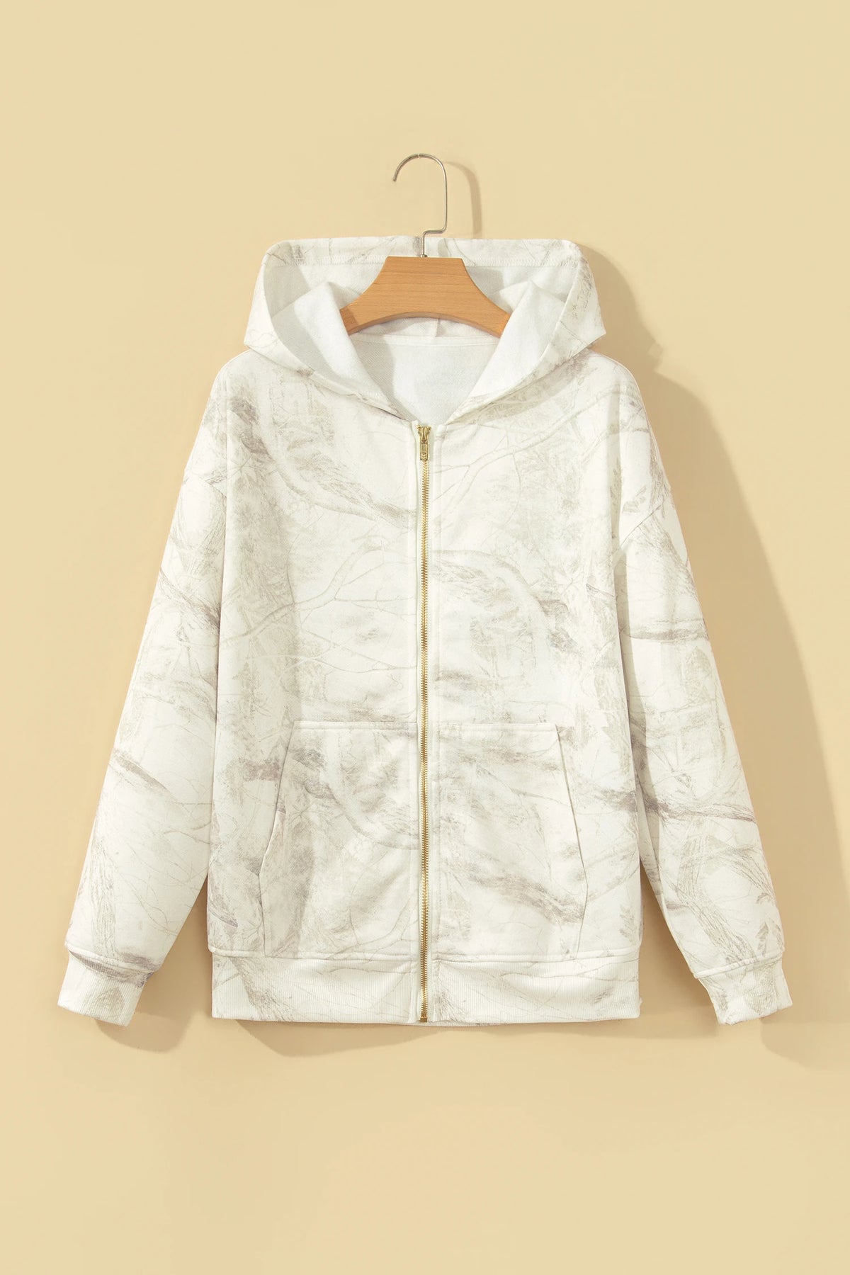 Woodland Camo Zip-Up Hooded Sweatshirt