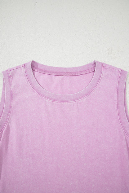 Mineral Wash Pocketed Tank Mini Dress