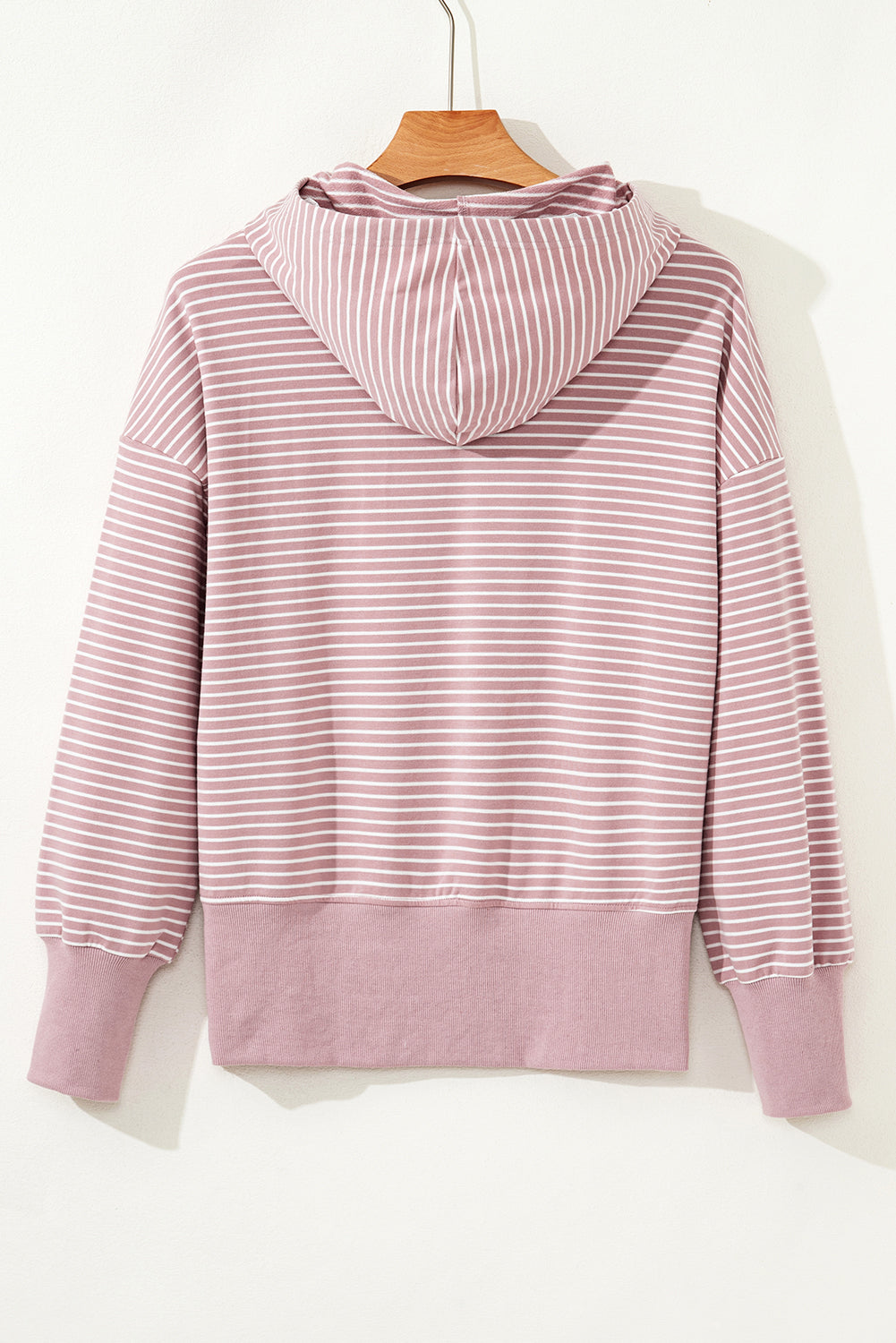 Stripe Thumbhole Drop Shoulder Sleeve Hoodie