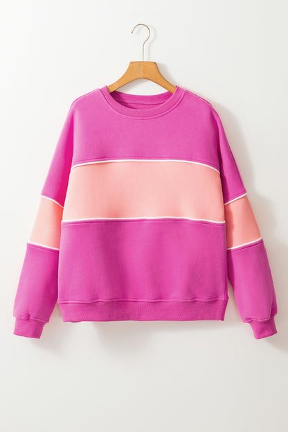 Colorblock Ribbed Trim Sweatshirt