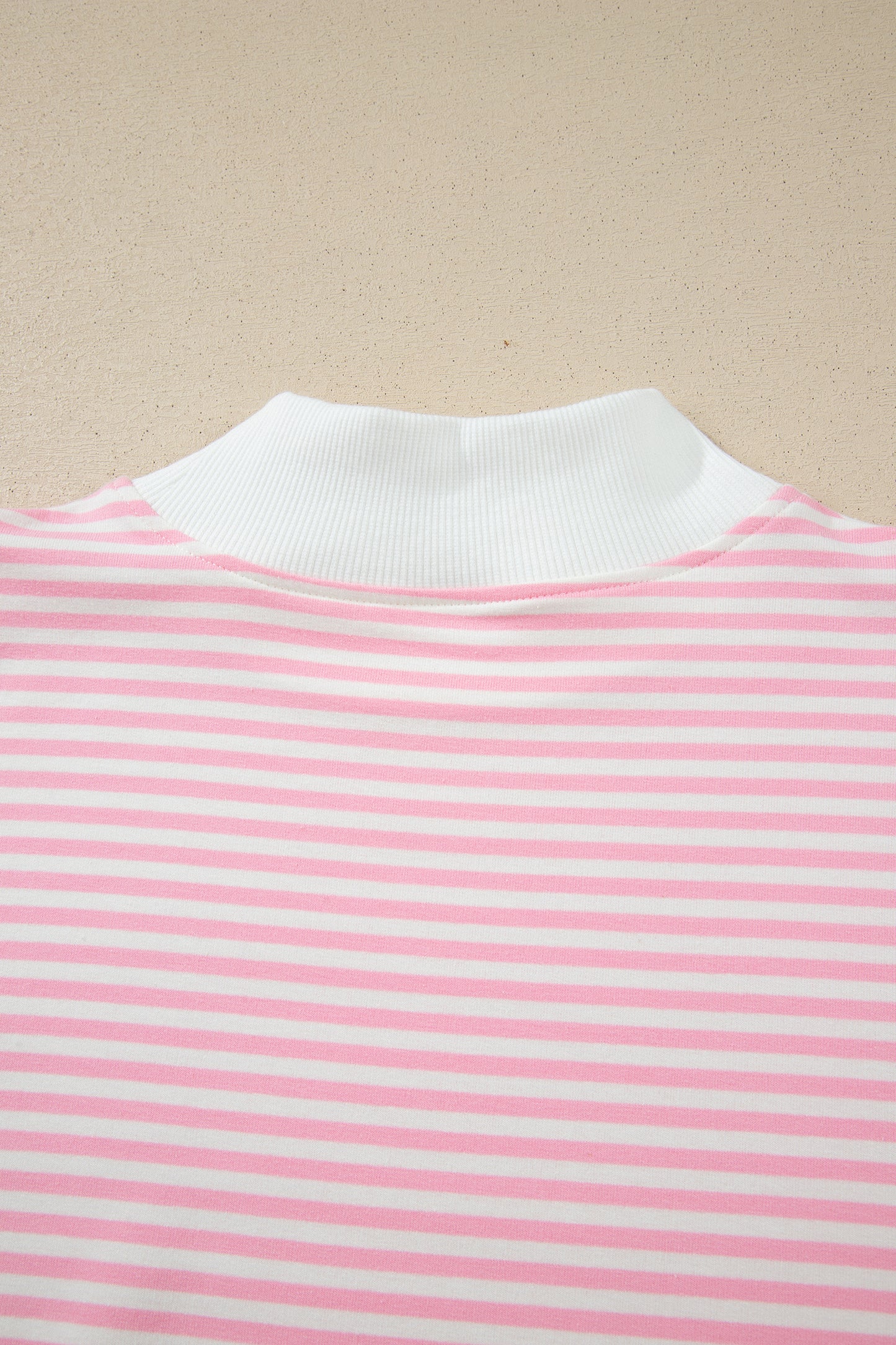 Stripe Oversize Mock Neck Sweatshirt & Shorts Set