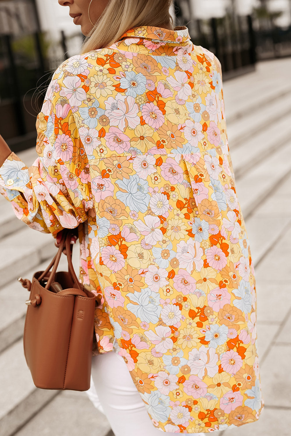 Retro Floral Collared Shirt