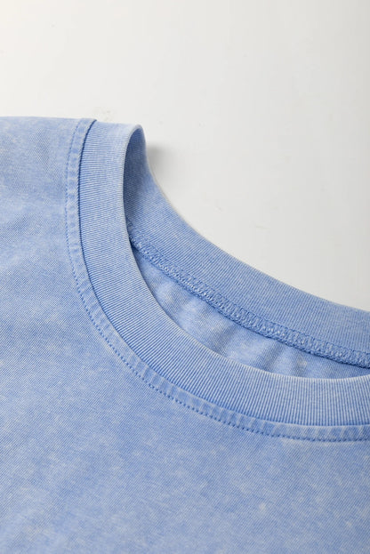 Flower Patchwork Mineral Wash Mini T-Shirt Dress