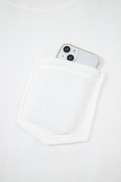 Solid Knit Reverse Seam Chest Pocket Sweatshirt