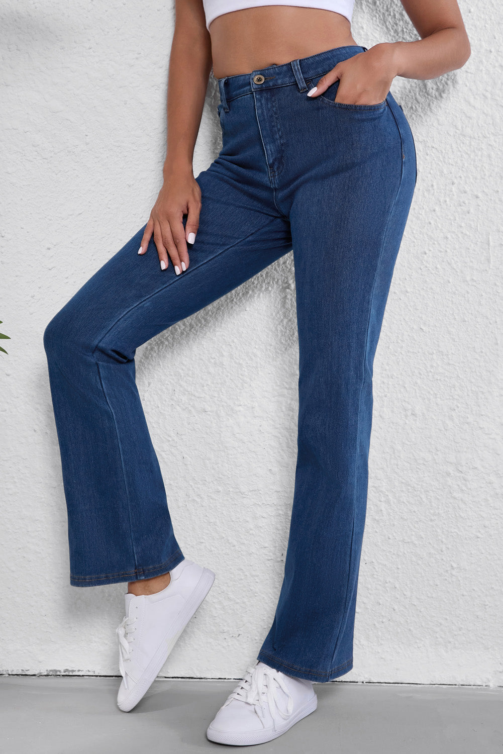 Mid Rise Bootcut Knit Jeans