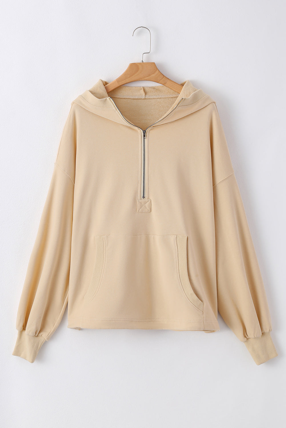 Solid Kangaroo Pocket Oversized Hoodie