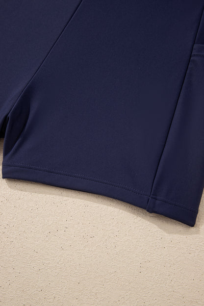 Contrast Trim Ruffle High Waist Swim Dress