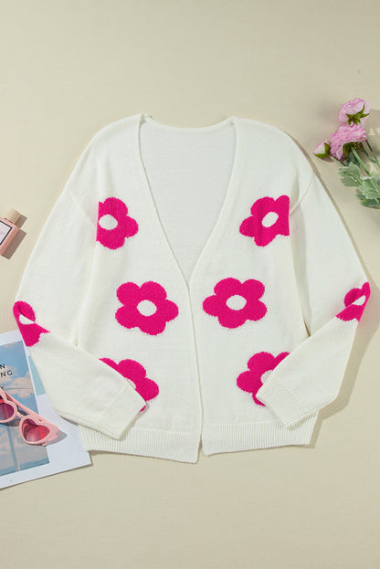 Floral Open Front Cardigan