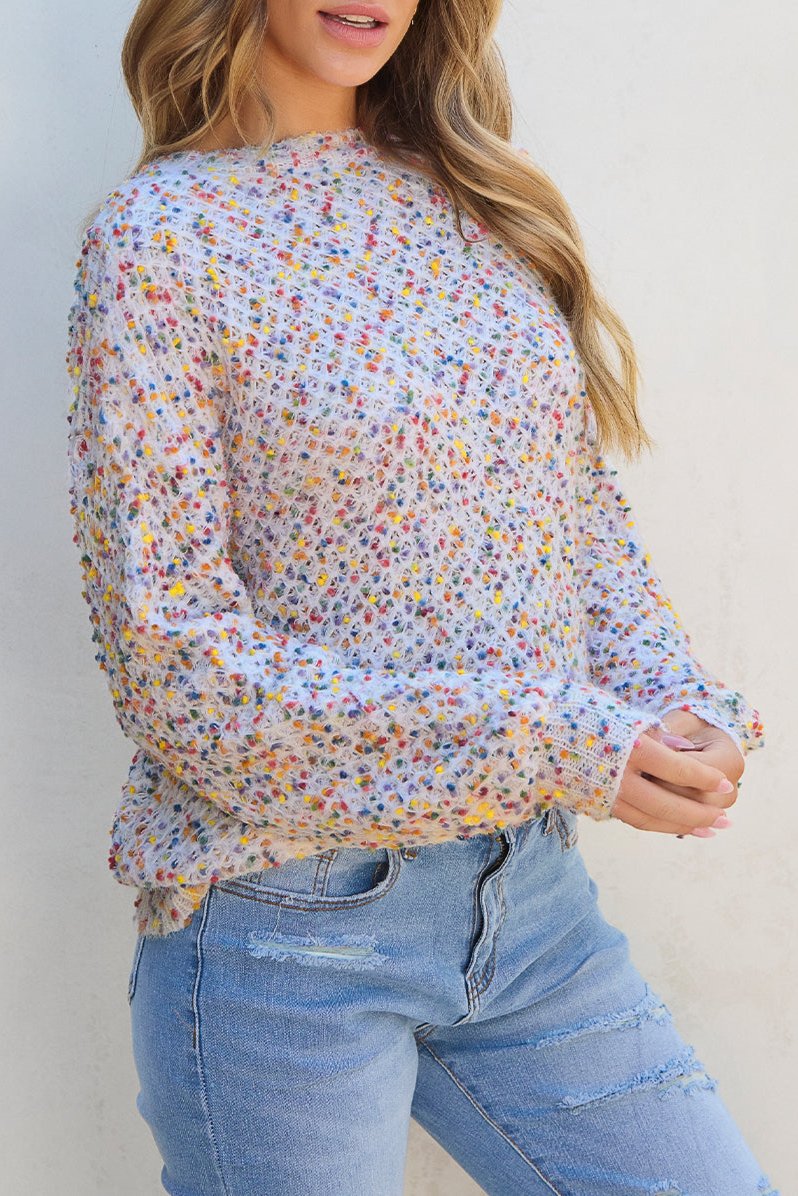 Confetti Knit Popcorn Sweater