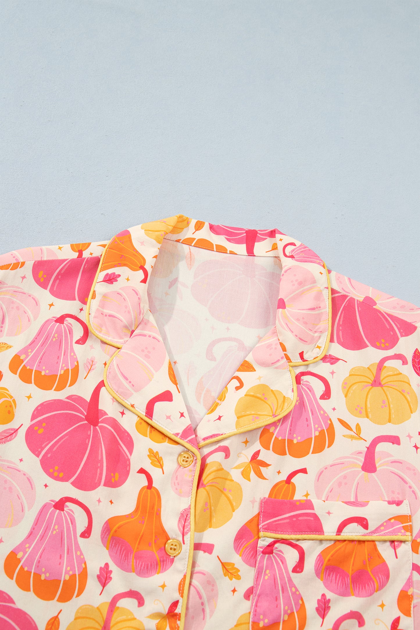 Halloween Pumpkin Top & Ruffle Shorts Lounge Set