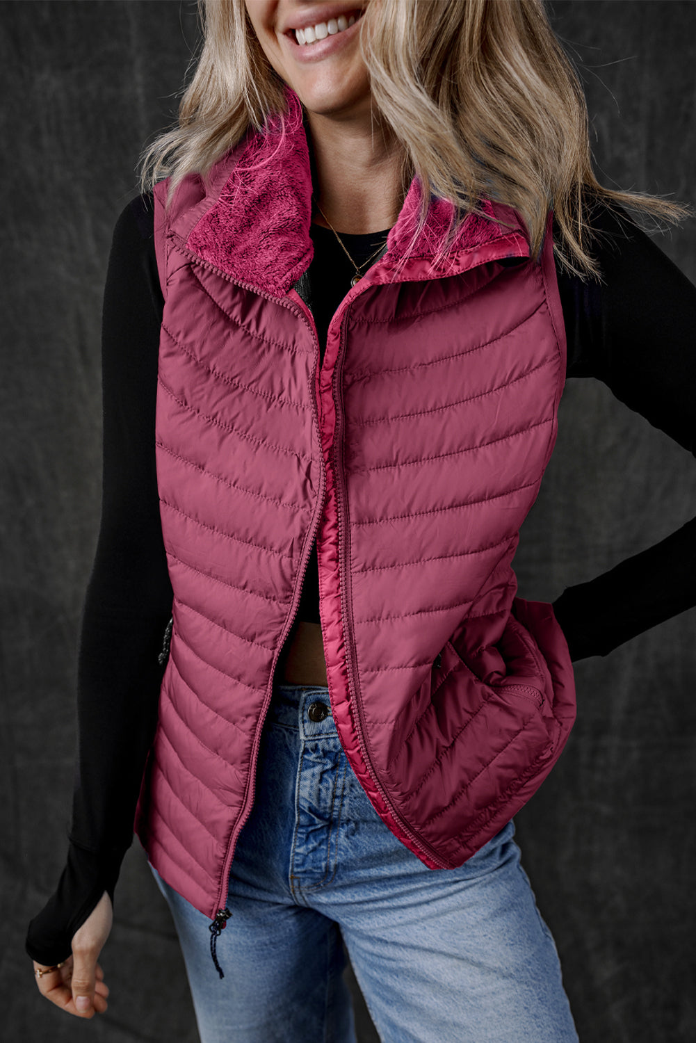 Quilted Zipped Puffer Vest